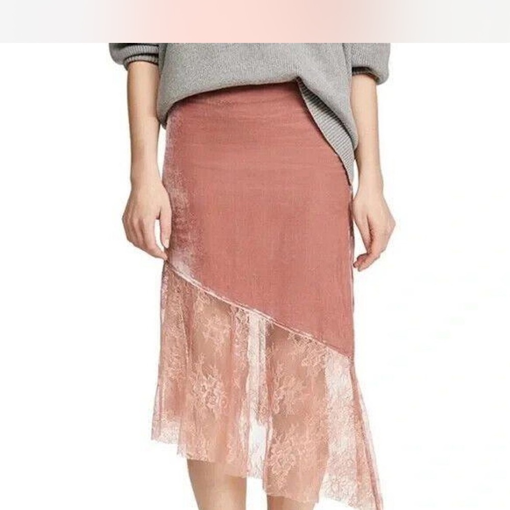 Free People Pink Asymmetrical Pencil Skirt
